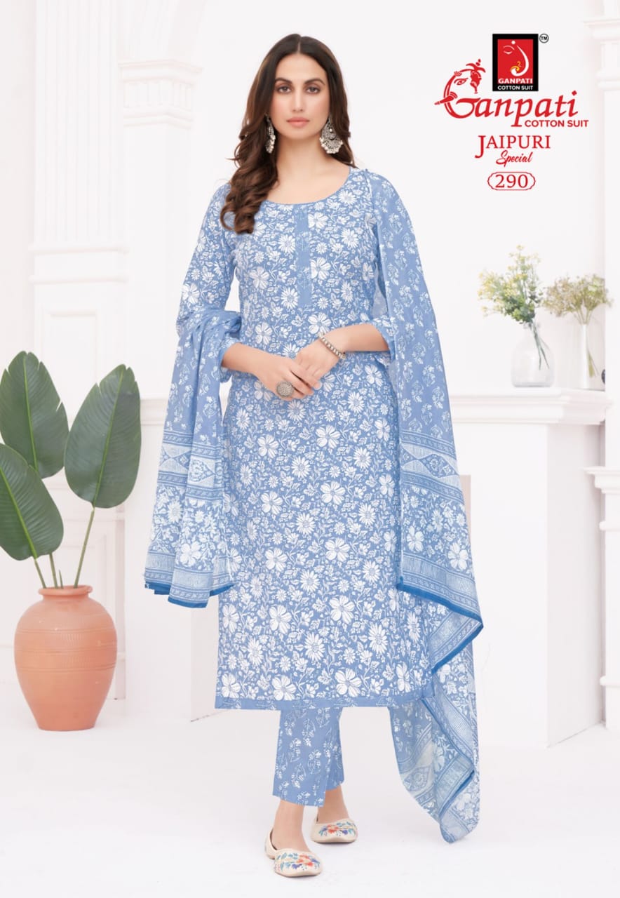 Jaipuri Vol 12 By Ganpati Cotton Printed Dress Material Exporters In India